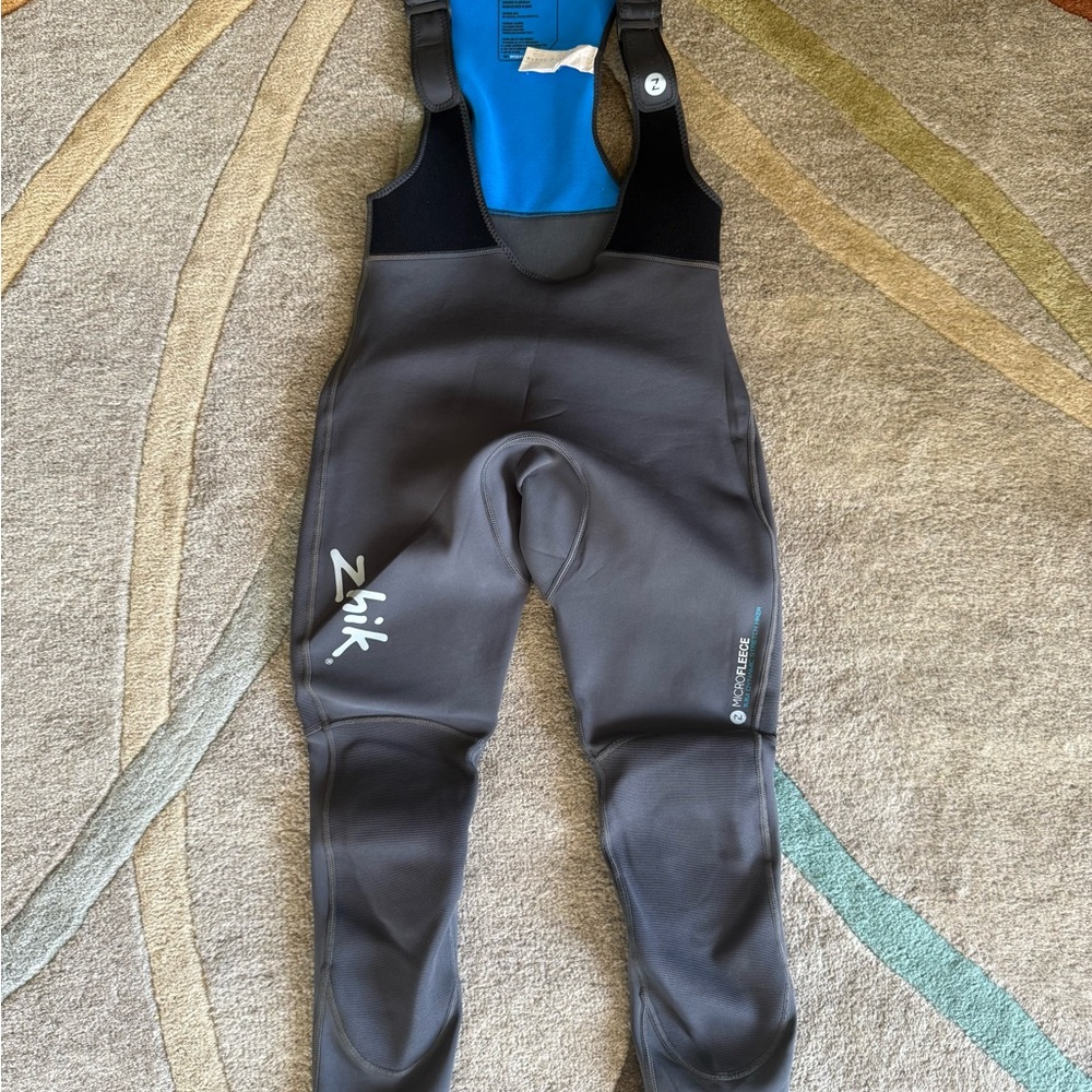 Zhik Gray and Blue Sailing Bib Pants hiking pants overalls farmer John